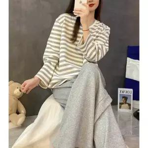 홈웨어상하세트 캡내장잠옷 긴팔 바지 홈웨어 노브라티셔츠 브라캡 단가라 파자마