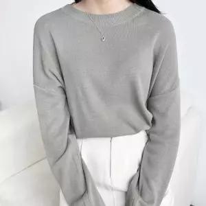 여성 긴팔 니트 여자 봄 가을 라운드 기본 베이직 데일리 캐주얼 오피스 루즈 이너 상의 티셔츠 패션 용품