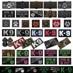 적외선 IR 반사 전술 패치 K9 군용 엠블럼 자수 배지 아플리케 3D PVC 서비스 개 애완 동물 요청