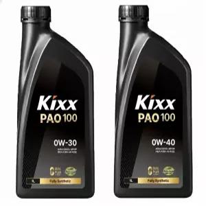 KIXX PAO100 0W40 0W30 가솔린 디젤 LPG 프리미엄 합성 엔진오일 수입차 킥스 파오 1L