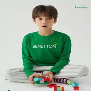 [베네통 언더웨어][베네통] 베네통 키즈 공용 긴팔 티셔츠 그린 BNUTS4O15T
