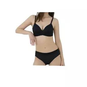 [매장정품] 원더브라 [Wonderbra] 볼륨스포츠 아웃밴드 브라팬티 세트 블랙 WBW6O04_T