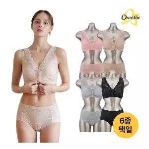 오모떼 프론트 버튼 편한 쿨레이스 브라팬티 브라팬티 6종세트/택일