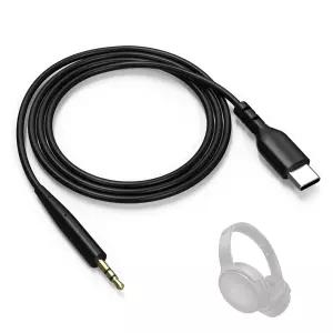 QuietComfort Ultra/QC45/QC35용 교체용 USB C 오디오 케이블 블랙 to 2.5mm AUX 2세대 17 MAC PC용 호환