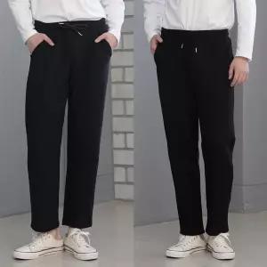 남성 융털 안감 일자 팬츠 밴딩 바지 트레이닝 캐주얼 겨울 남자 여자 스판