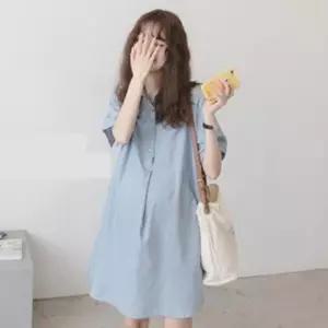 반팔 원피스 임부복 빅사이즈 셔츠 여성 임산부 루즈핏 여름