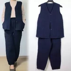할마마마 면누빔생활한복 조끼바지단품 국내산 할머니 개량한복