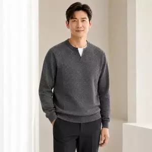 남성 가을 헨리넥 긴팔 티셔츠 텍스처 간절기 캐주얼