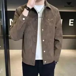 위즈아이 남성 스웨이드 트러커 자켓 가을 겨울 기모 안감 워크 크롭 점퍼 아우터 WI244J