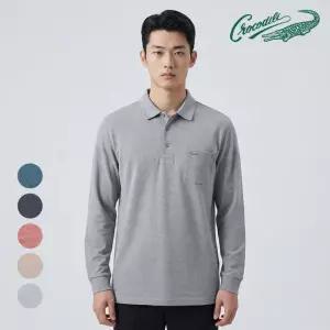 [크로커다일] 스트라이프 우븐 카라 티셔츠 CDAA8TS3401