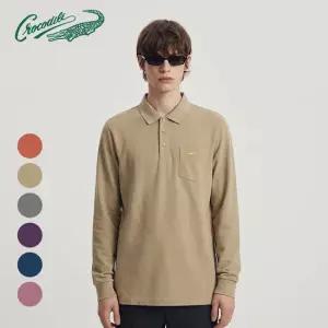 [GS단독] 25FW 신상 크로커다일 공식 에센셜 로고 긴팔 카라티