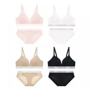 코데즈컴바인 이너웨어 톤온톤 컬러밴딩 노와이어 브라팬티세트 - 4Colors