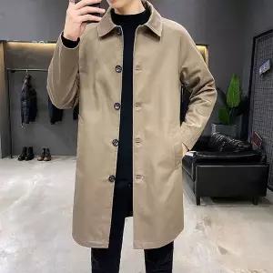 하프 트렌치코트 남성 봄 가을 터틀넥 캐주얼 오버핏 슬림핏 빅사이즈 세련된 분위기 비즈니스룩