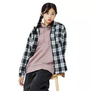 봄 가을 초특가 남녀공용 걸치기 좋은 체크 후드 남방 26S5331