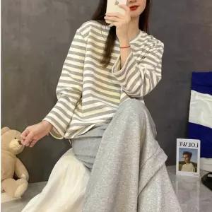 홈웨어상하세트 캡내장잠옷 긴팔 바지 홈웨어 노브라티셔츠 브라캡 단가라 파자마