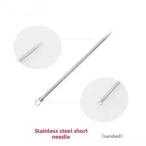 1PC 8cm 스테인레스 스틸 여드름 바늘 제거제 도구 이중 목적 추출기 족집게 얼굴 모공 청소 관리