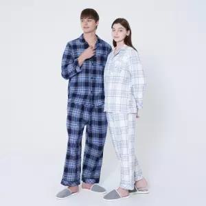 애니바디 [스타필드코엑스] 공용 면 기모 9부 파자마 세트-빅체크 ANJS24W93
