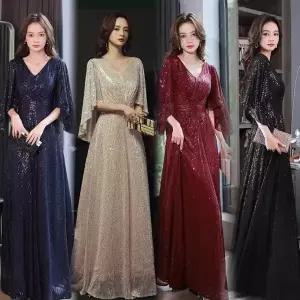 연주회 파티 이브닝 스팽글 시퀸 드레스 S부터 3XL