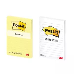 3M 포스트잇 660-L 일반용 점착 메모지 102x152mm 라인 줄선 줄노트 특대형 긴 코멘트 회의 기획 서류 결재 다이어리 오답노트 수험생 사무실 오피스 비품
