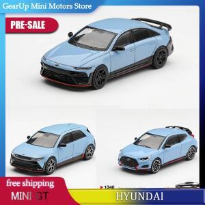 미니 GT 1:64 현대 아이오닉 6 N 5 벨로스터 퍼포먼스 블루 좌핸들(LHD) 합금 다이캐스트 자동차 모형 장난