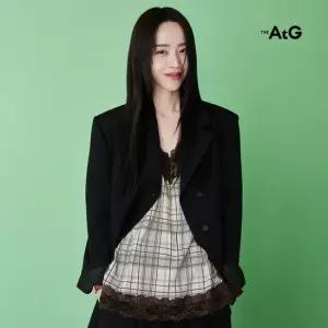 더엣지 26FW 체크 레이스 뷔스티에