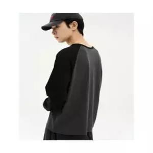 에잇세컨즈 8SECONDS 컬러 블록 래글런 티셔츠 블랙