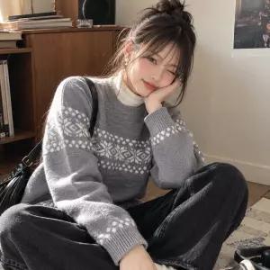 [체이스컬트] 여성 노르딕 패턴 스웨터-EFRG5275D0B