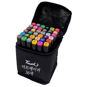 터치 트윈 마카펜 세트 36색 천케이스 드로잉 싸인펜 펜홀더포함 마커 미술 디자인 브러쉬 마카세트