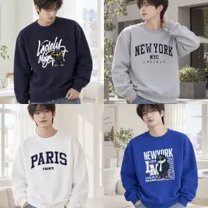 국내제작 M~2XL 특양면 기모 맨투맨 자수 남성 남자 남녀공용 빅사이즈 커플티 단체티 티셔츠 여성 여자