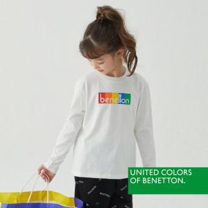 [베네통] 베네통 키즈 공용 긴팔 티셔츠 화이트 BNUTS4O13T