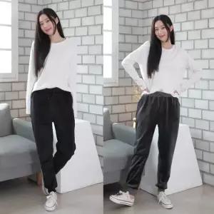 여성 기모 조거팬츠 벨벳 트레이닝복 스판 트레이닝 여자 바지 캐주얼 레깅스 겨울 홈웨어 외출복 운동복