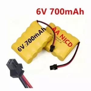 전기 자동차 선박 로봇용 6V 700mAh AA NICD 배터리 팩 충전식 6.0v 700 SM 플러그