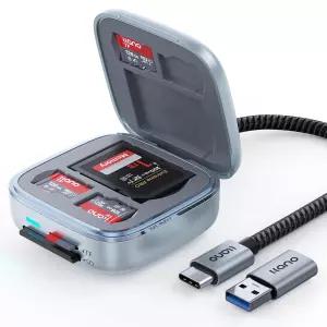 llano 마이크로 SD 카드 리더 케이스 TF 4.0 메모리 홀더 5Gbps UHS-II 6슬롯 스토리지 플러그 앤 플레이