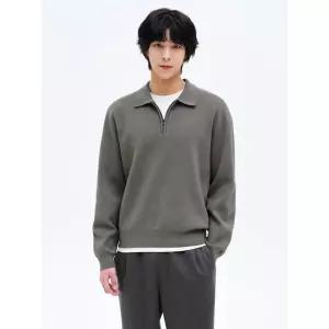 에잇세컨즈 이중직 카라 반집업 니트 그레이 425151LY23 4684057