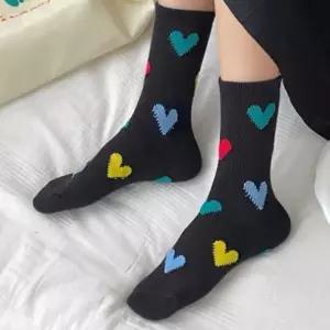 발목양말 여성 귀여운 하트 무늬 중목 포인트 패션 데일리 양말