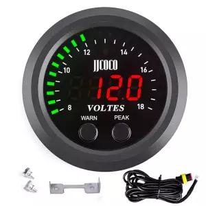 ZHSYMX 범용 전압 게이지 전압계 키트 2인치 52mm 자동차 DC 12V 빨간색 디지털 LED 및 트럭용 호환