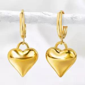 주리에떼 24K 순금 여성 골드 하트 루이스 금 귀걸이 기념일 선물(14K/18K 원터치링)