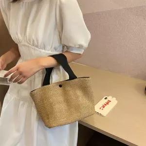 여성 여름 비치 라탄 미니 토트백 G66