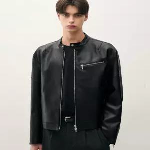 드로우핏 바이커 싱글 레더 자켓 [BLACK] 라이더 스웨이드자켓 DFJK3303BK KN57G7V