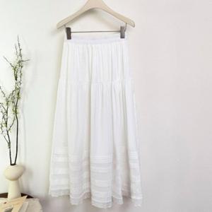 플레어 밴딩 치마 데일리 화이트 롱스커트 여성 롱 스커트 여성 니트 미디 밴딩 치마 롱 스커트 롱스커트
