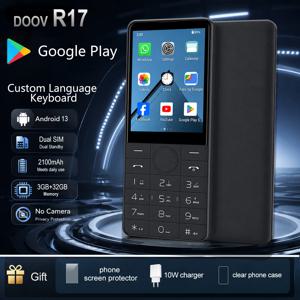 DOOV R17 4G 스마트폰 카메라 없음 화면 2.8인치 3GB+32GB 구글 플레이 듀얼 SIM 블루투스 물리적 키패드 휴대폰 2100mAh