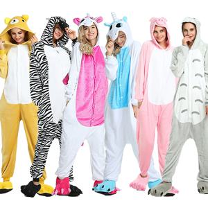 Kigurumi 유니콘 동물 잠옷 남여 성인 개구리 만화 Onesies 잠옷 할로윈 크리스마스 가족 파티 Homewear 의상