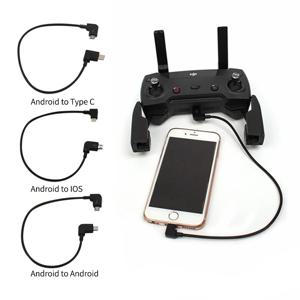DJI Spark/MAVIC Pro/Mavic 2 에어 컨트롤용 데이터 케이블 마이크로 USB-조명/타입 C/마이크로 USB 라인(iPhone용 패드용 Xiaomi용)