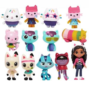 10/13pcs 애니메이션 피규어 Gab Smiling Cakey Catrat Hug Doll Mercat 만화 액션 피규어 홈 인테리어 장난감 선물