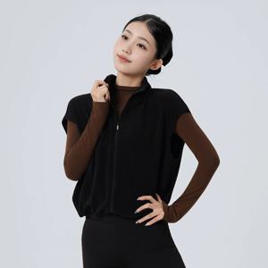 여성용 플리스 스포츠 따뜻한 발레 조끼 자켓 성인용 가을 발레 따뜻한 발레 코트 스웨트셔츠 보온 캐주얼 터틀넥 탑