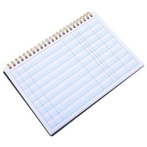 검은색 표지의 예금 계좌 명세서, 60페이지 분량, 은행 거래 내역 기록, 개인/기업용 기록, 회계 기록용 노트