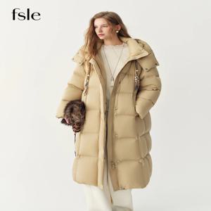 FSLE 하이라이트 클라우드 컬렉션 한국 스타일 롱 다운 코트 여성용 2026 겨울 신상 따뜻한 화이트 덕다운 패딩 아우터웨어
