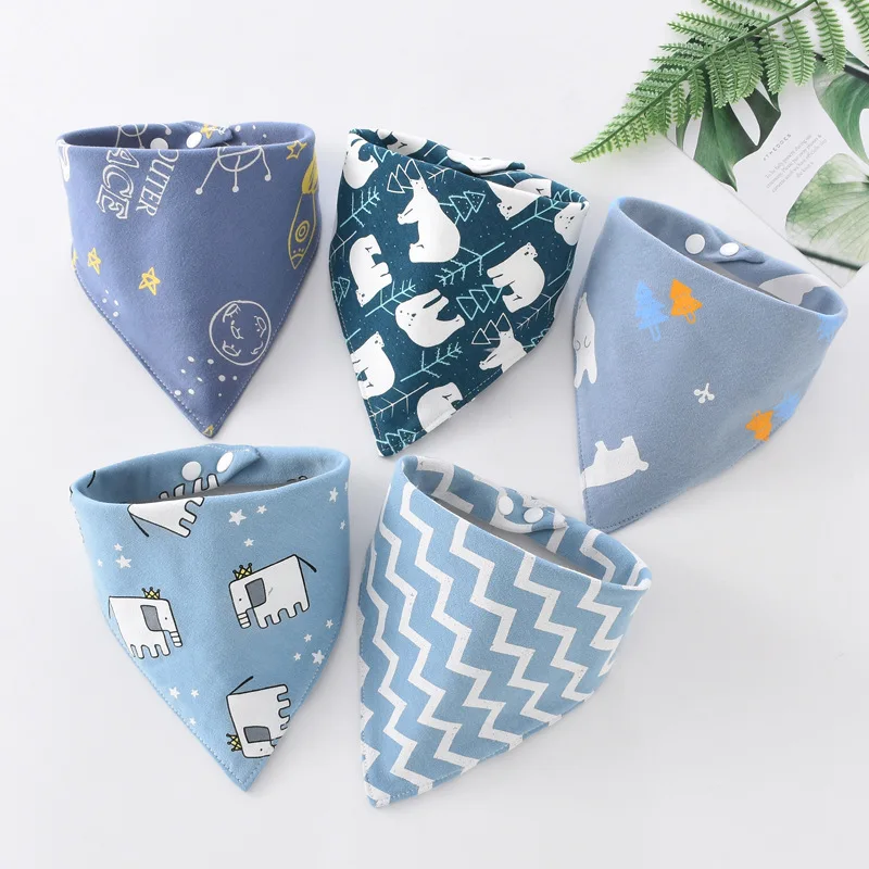 5pcs 아기 타액 수건 삼각형 스카프 순수 코튼 두건 방수 Bibs 신생아 소년 소녀 흡수성 천 턱받이 타액 스카프