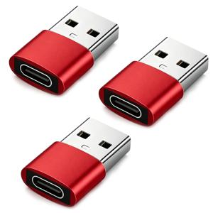 3개들이 USB-C to USB-A 어댑터, 아이폰, 에어팟, 아이패드 에어, 삼성, 샤오미, 레드미, 화웨이, 아너용 Type-C 충전기 및 전원 어댑터