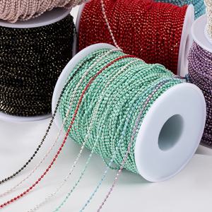 1 미터 1.5mm 컬러 에나멜 볼 파인 구리 체인 DIY 팔찌 목걸이 의류 액세서리 바디 체인 쥬얼리 만들기
